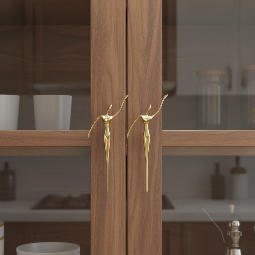 Verlitho Sculptural Metal Handle – Contemporary Drawer Pull Decor T1188