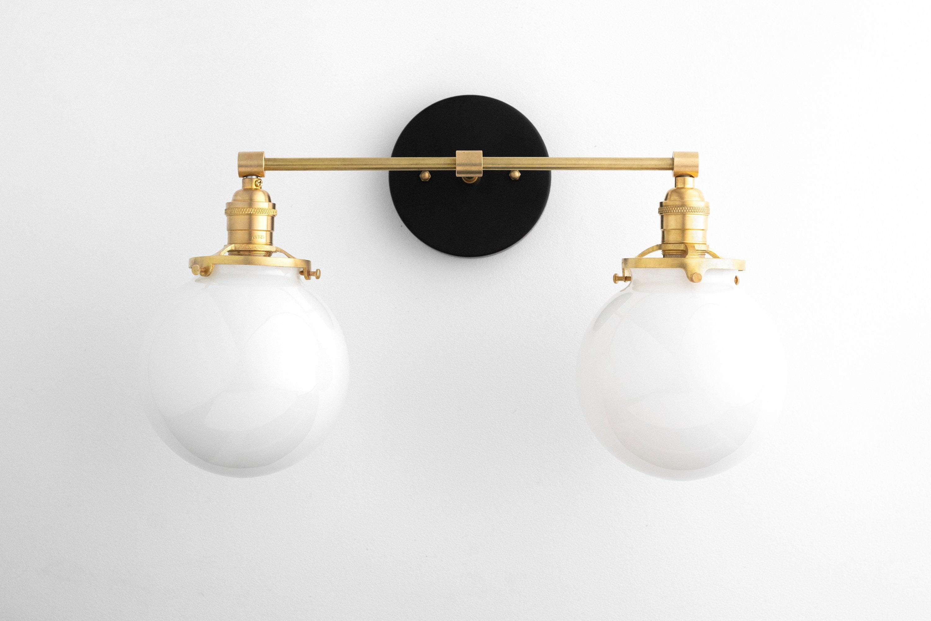 Lumio Globe Glass Globe Vanity Light - Modern Two Light Bathroom Sconce T309