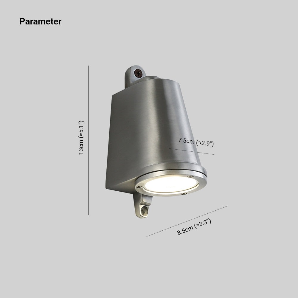 Orr Industrial Metal Bell Shaped Outdoor Wall Lamp, Black/Gray/Coppery/Aluminum G114