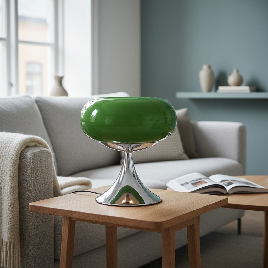 Lollora Decorative Table Lamp - Sculptural Glass Accent Light for Bedroom or Living Room T534