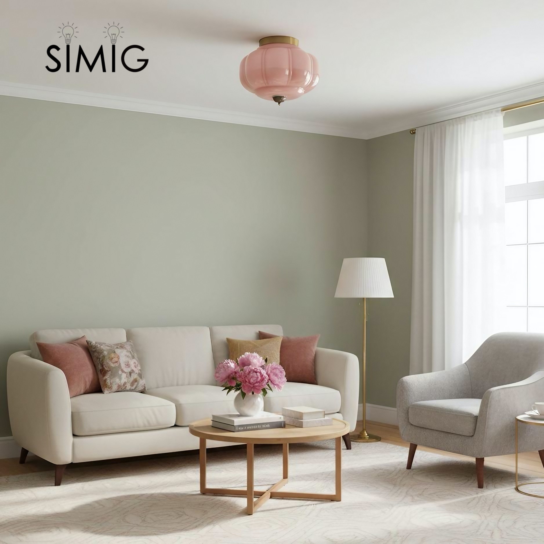 Eloise Ceiling Light - Elegant Retro Brass Ceiling Light for Living Room G55