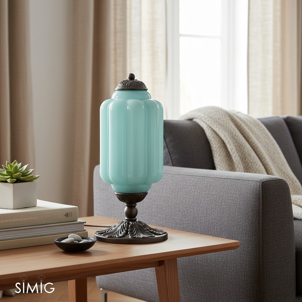 Eloise Curved Glass Retro Table Lamp - Vintage Bedside Lighting G71