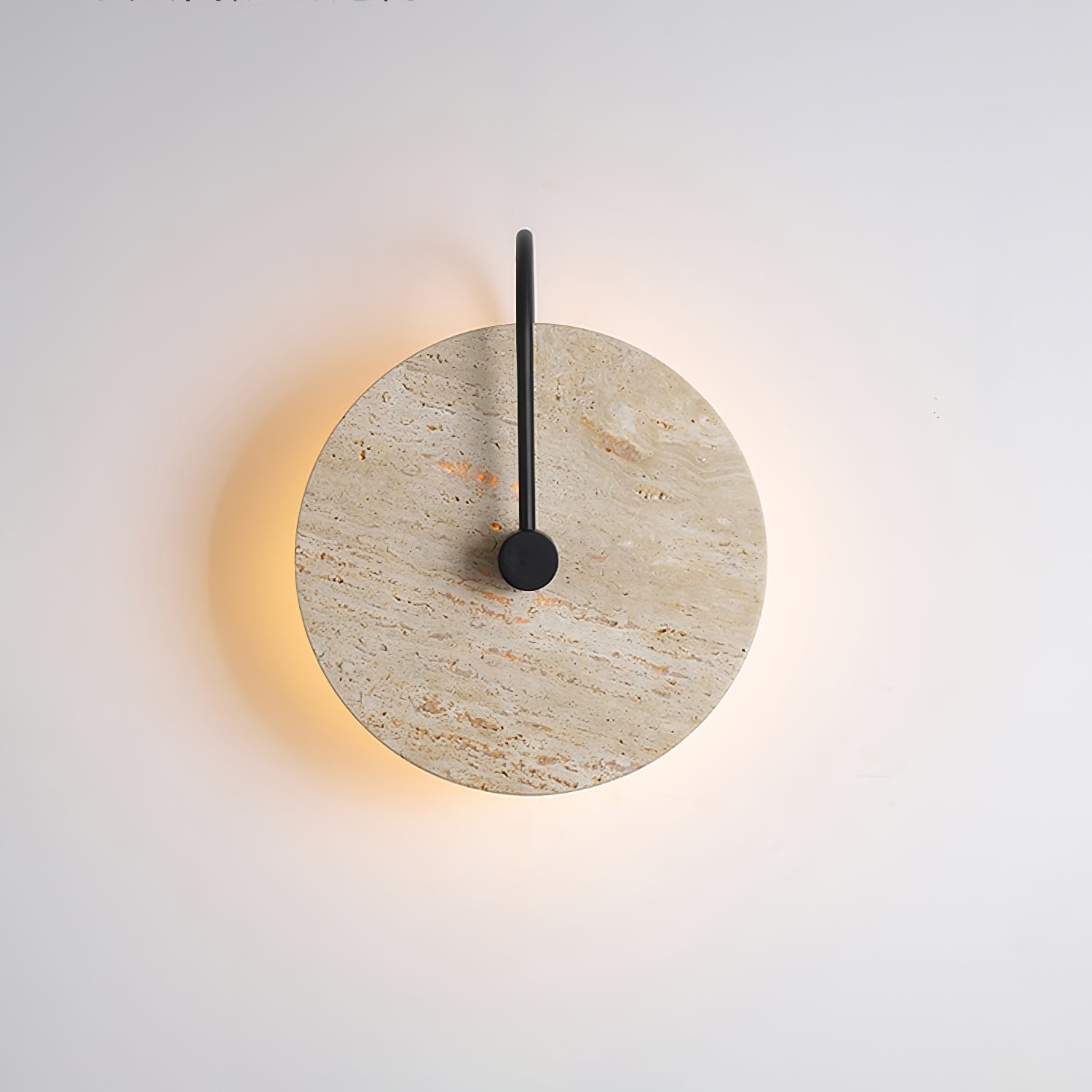 Simple Clock-Shaped Travertine Wall Lamp M509