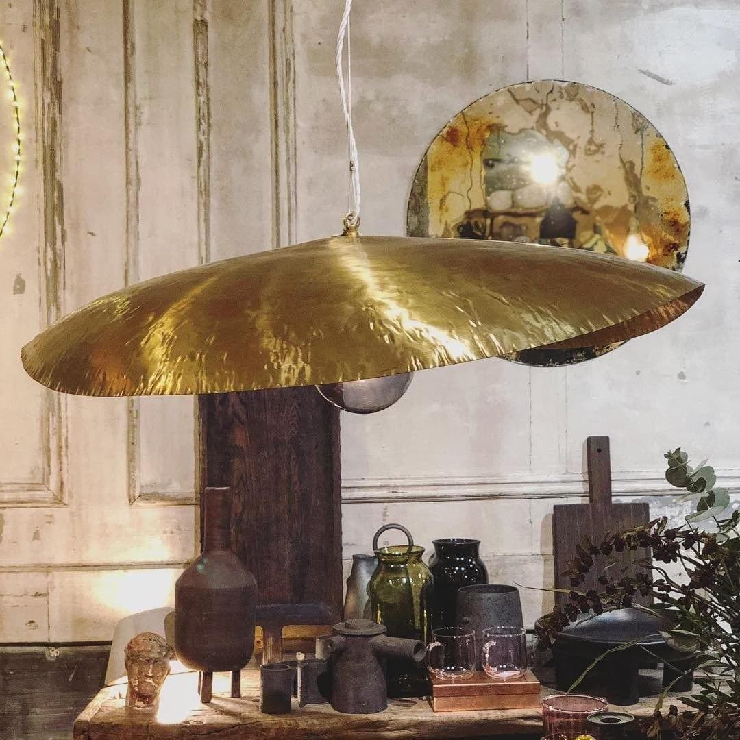Hammered Brass Suspension Light T114