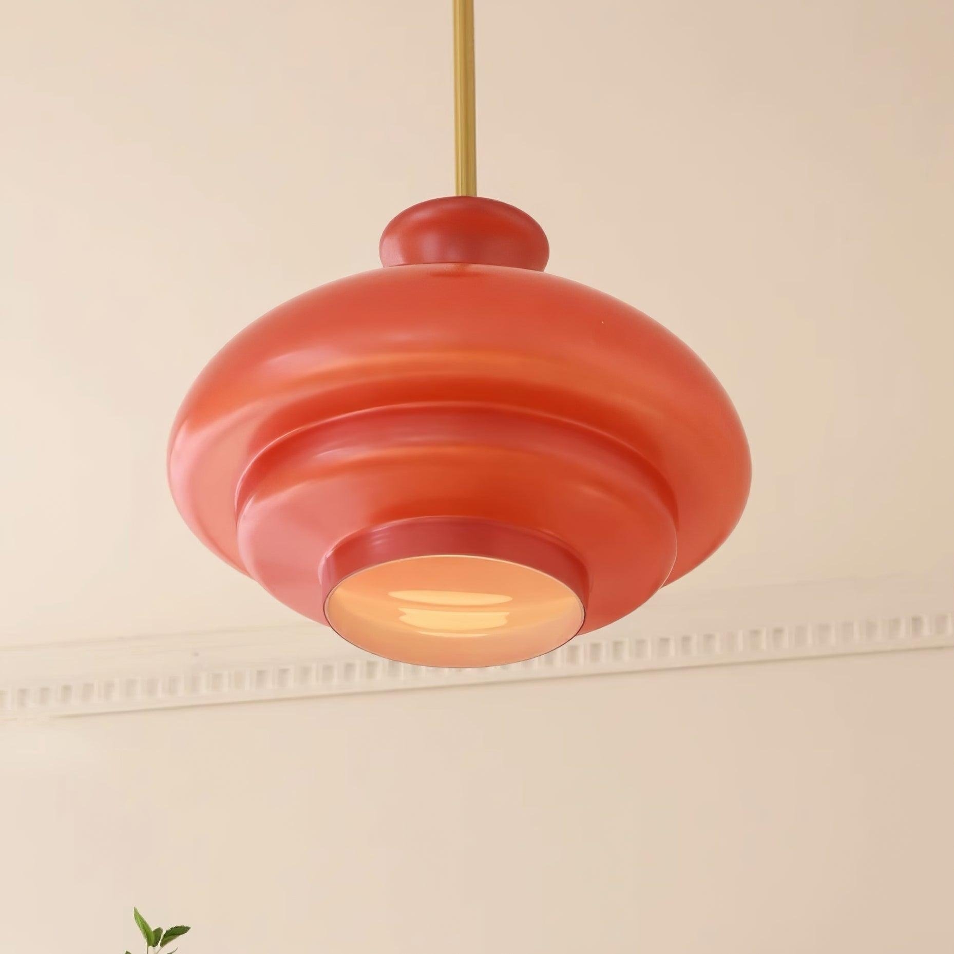 HaloVita Modern Metal and Glass Pendant Light - Elegant Lighting for Living Areas T575