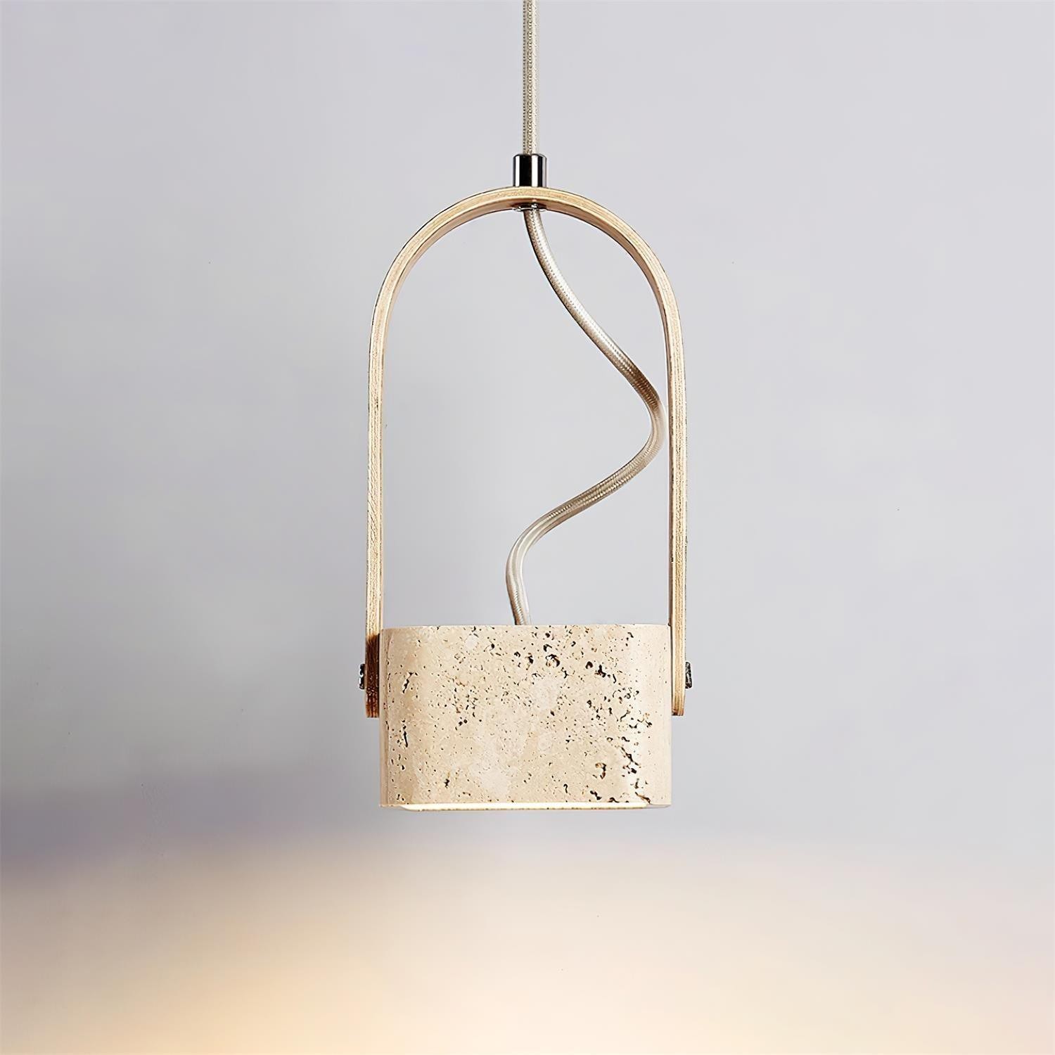 Geometric Yellow Travertine Pendant Lamp M267