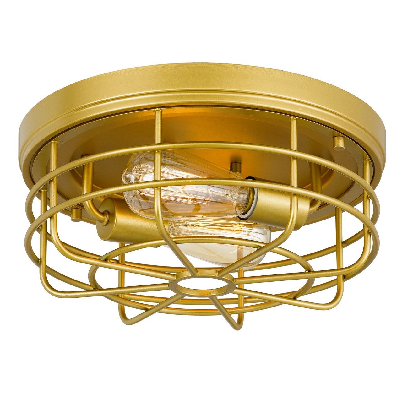 Industrial Flush Mount Metal Cage Round Ceiling Light S146