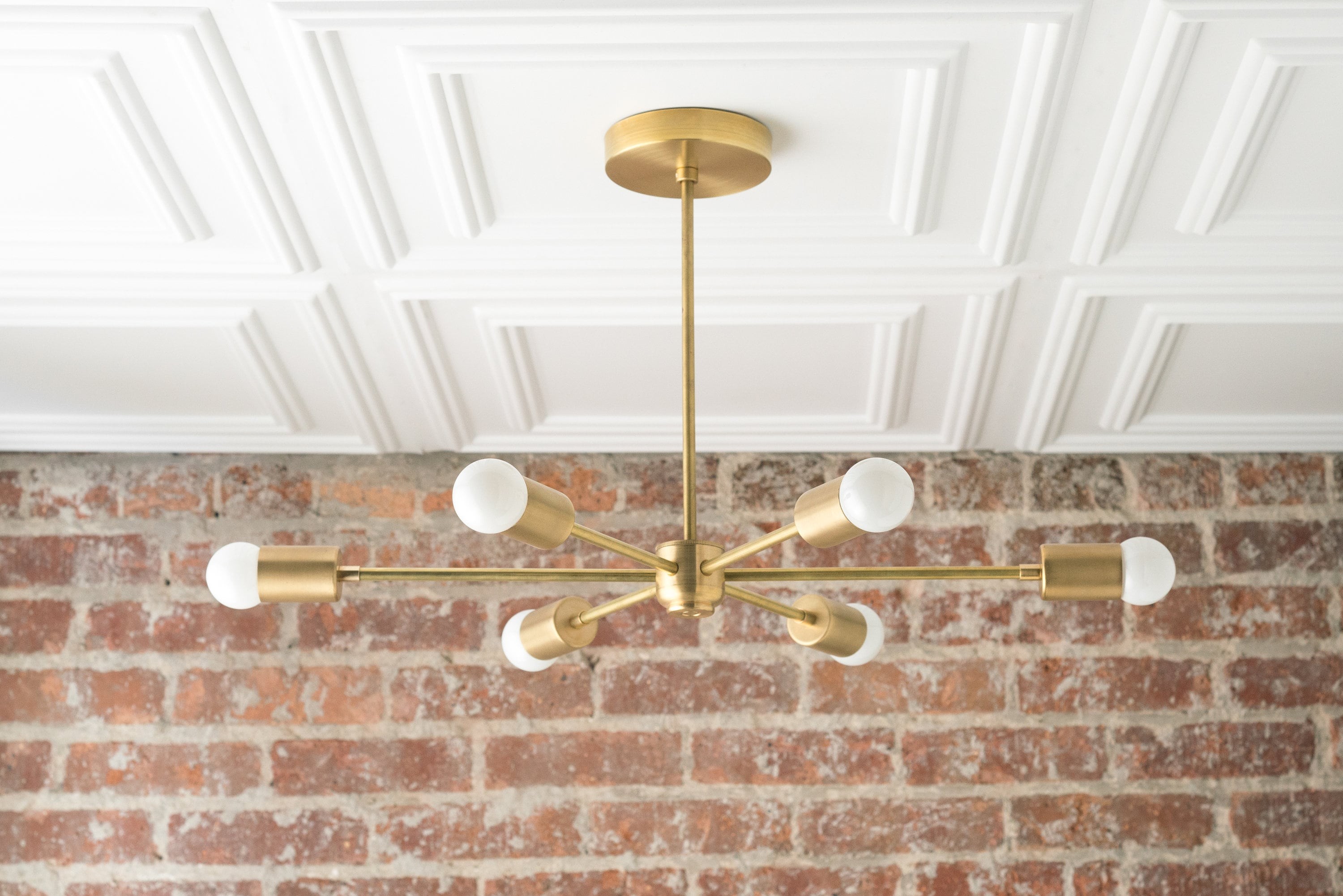 Mobilux Line Mid Century Modern Chandelier - 6 Heads Hanging Ceiling Light T312
