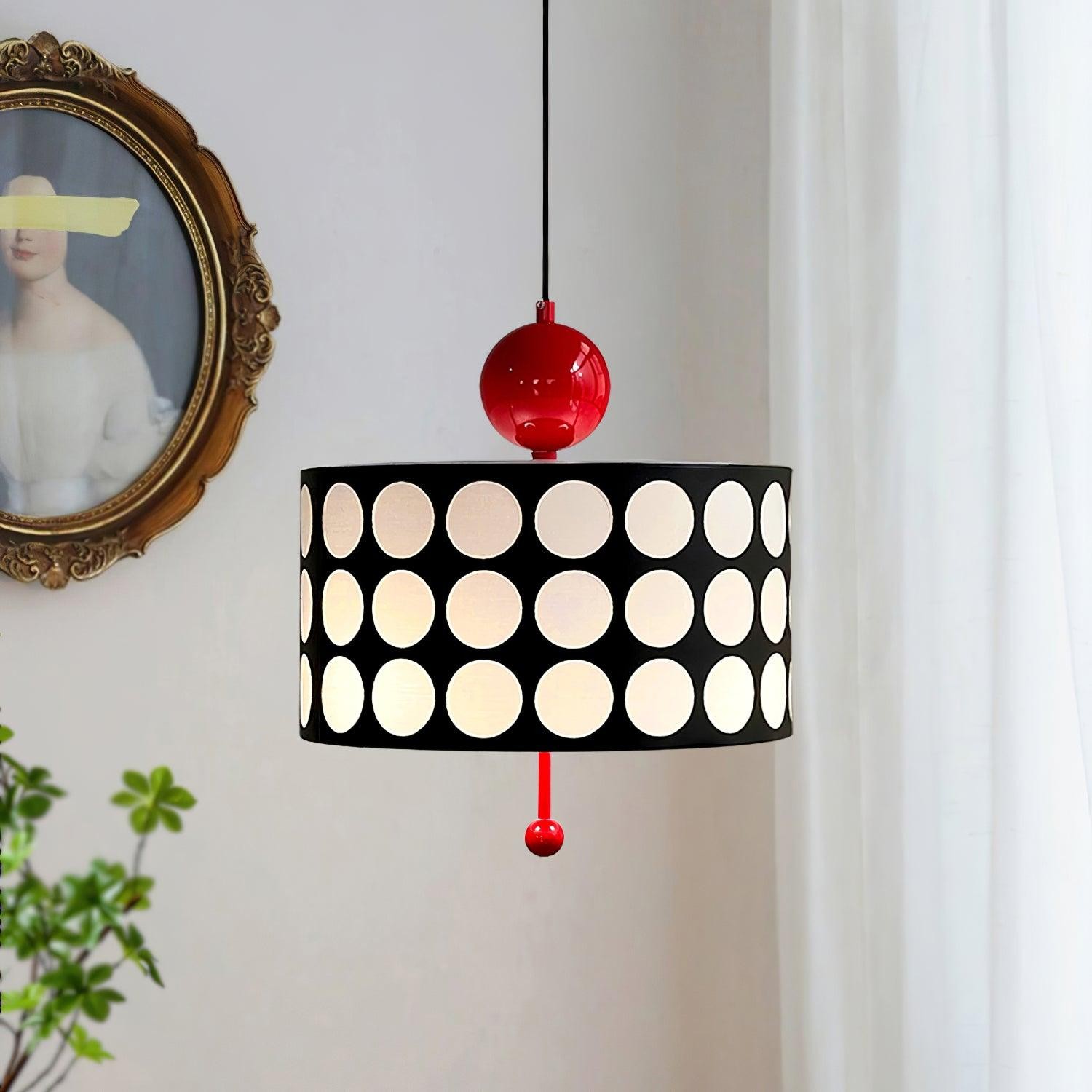 Polka Dot Lattice Pendant Lamp - French Vintage Light for Dining M165