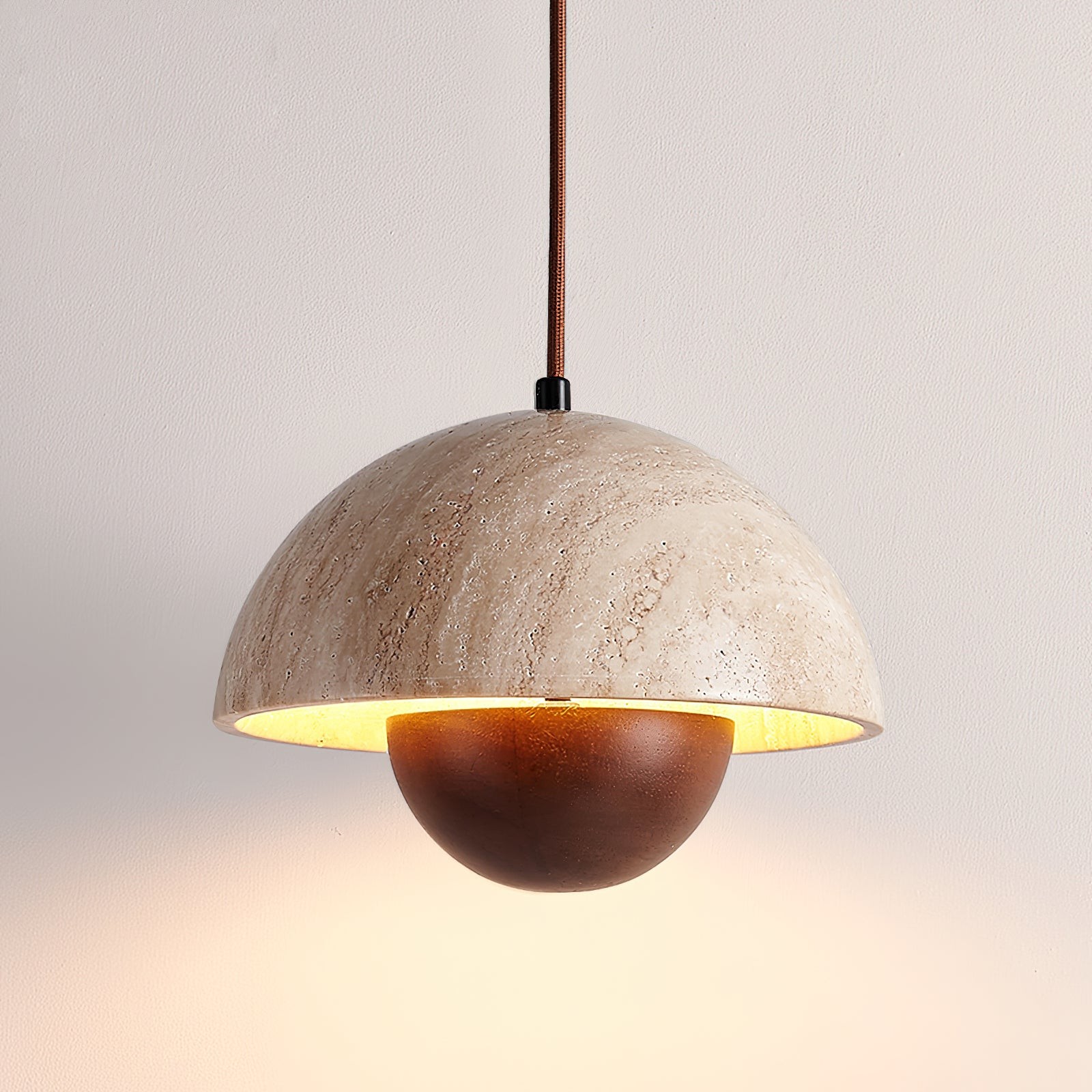 Semicircular Pendant Lamp - Modern Travertine Living Room G70