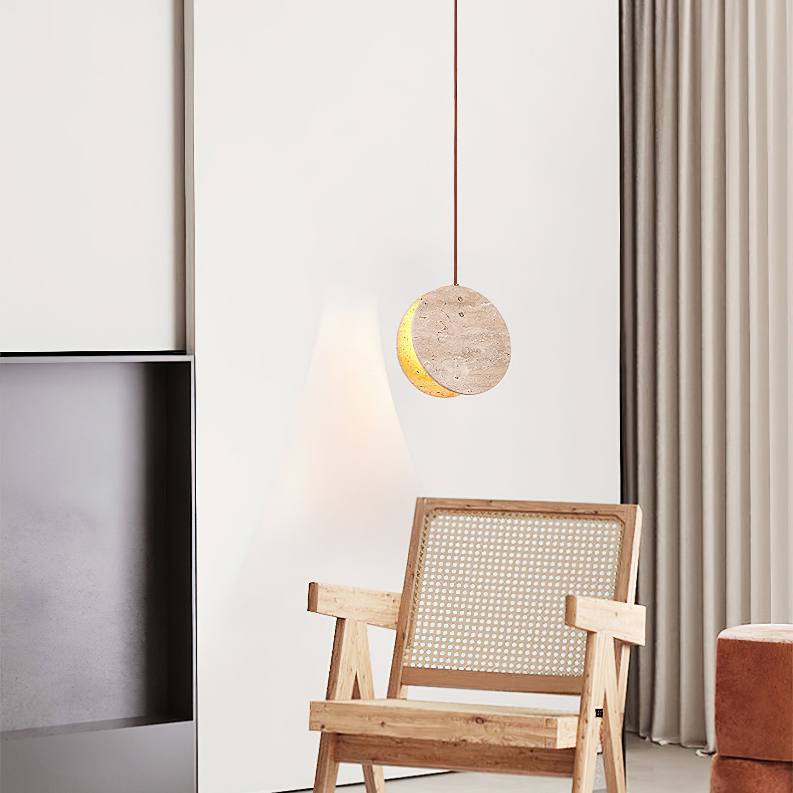 Stone Textured Disc Pendant Light G60