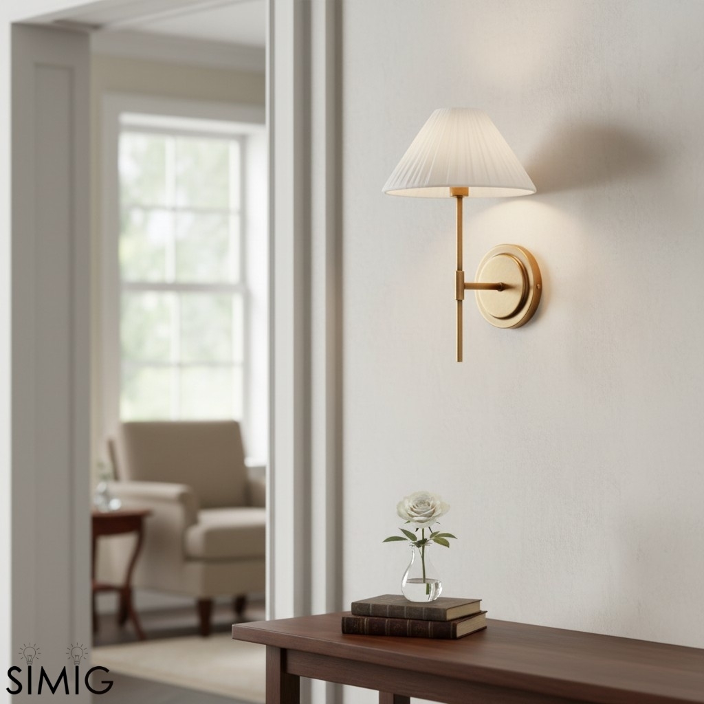 Blossine Linen Wall Sconce - Stylish Bronze Fixture for Bedroom T446
