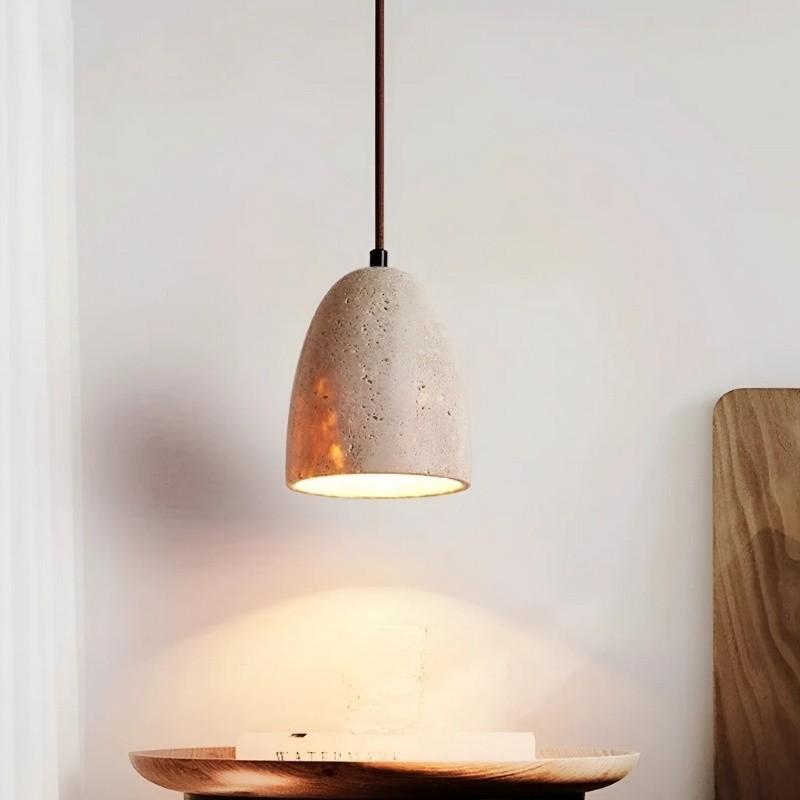 Natural Stone Pendant Lamp - Vintage Design for Dining Area S284