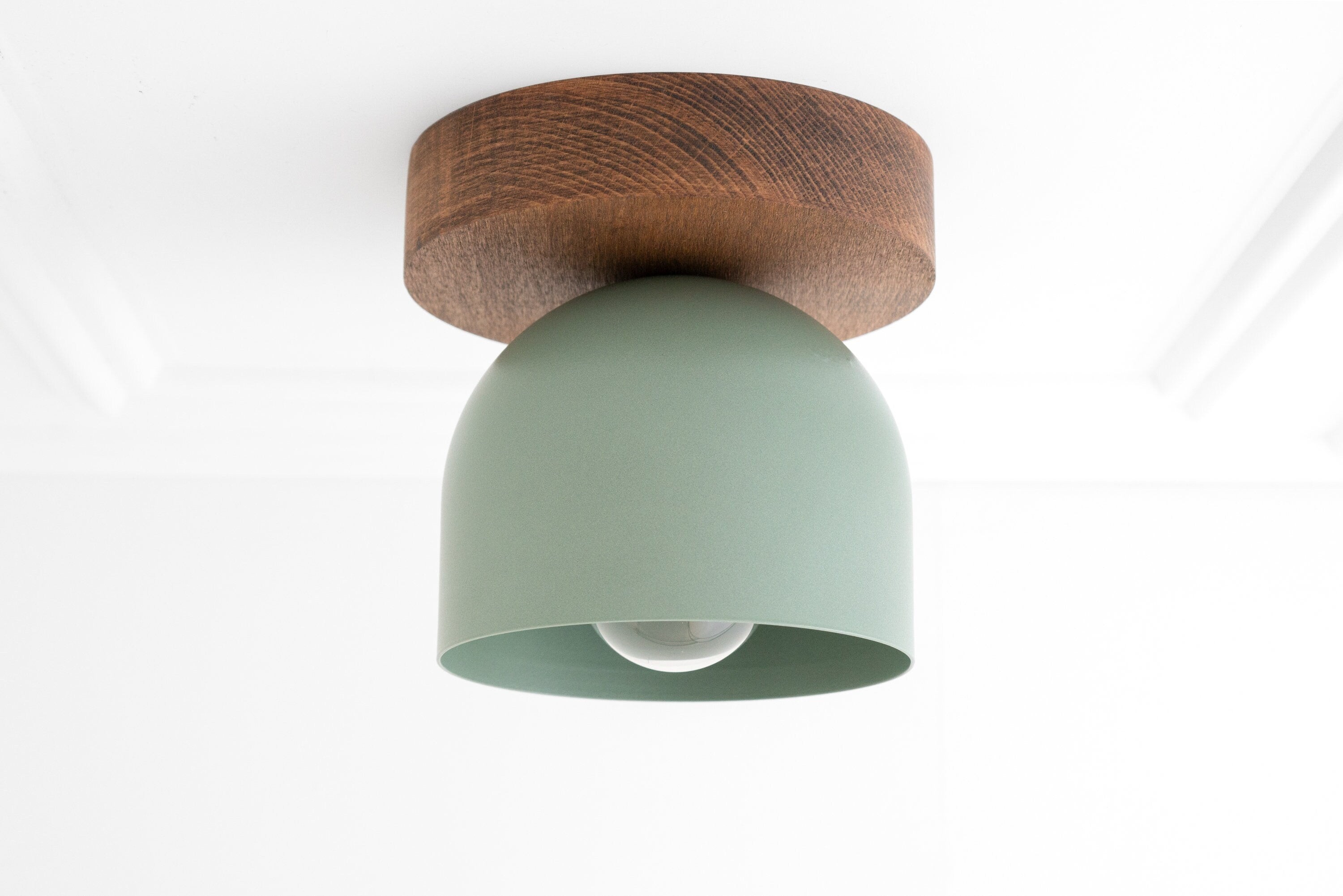Metio Dome Modern Rustic Ceiling Light - Wooden and Metal Fusion T372