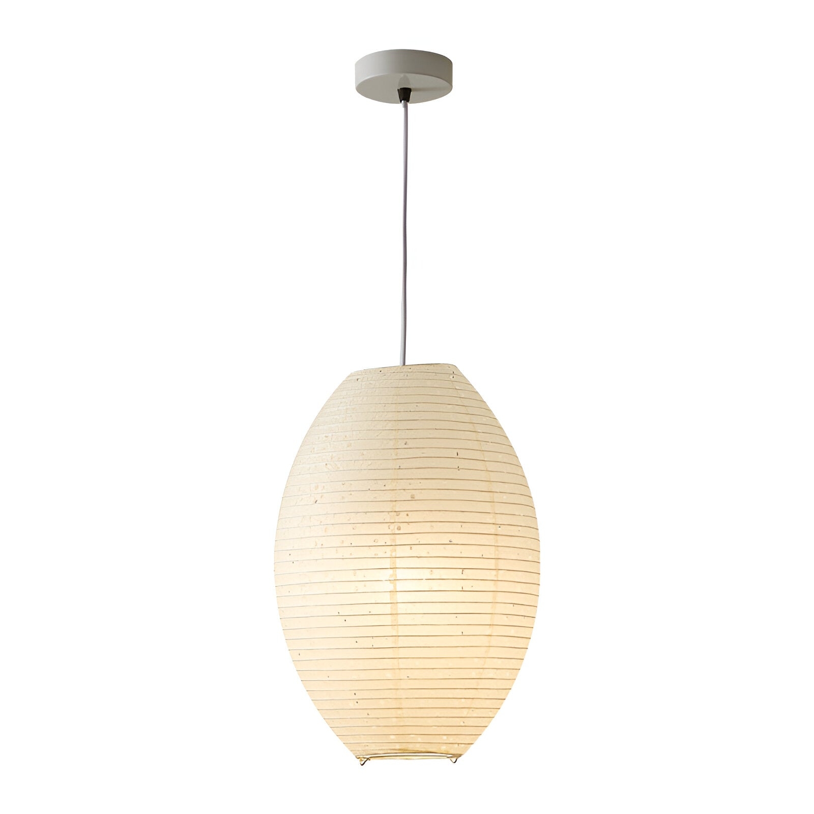 Traditional Japandi Wabi-Sabi Elliptical Paper Pendant Light T2166