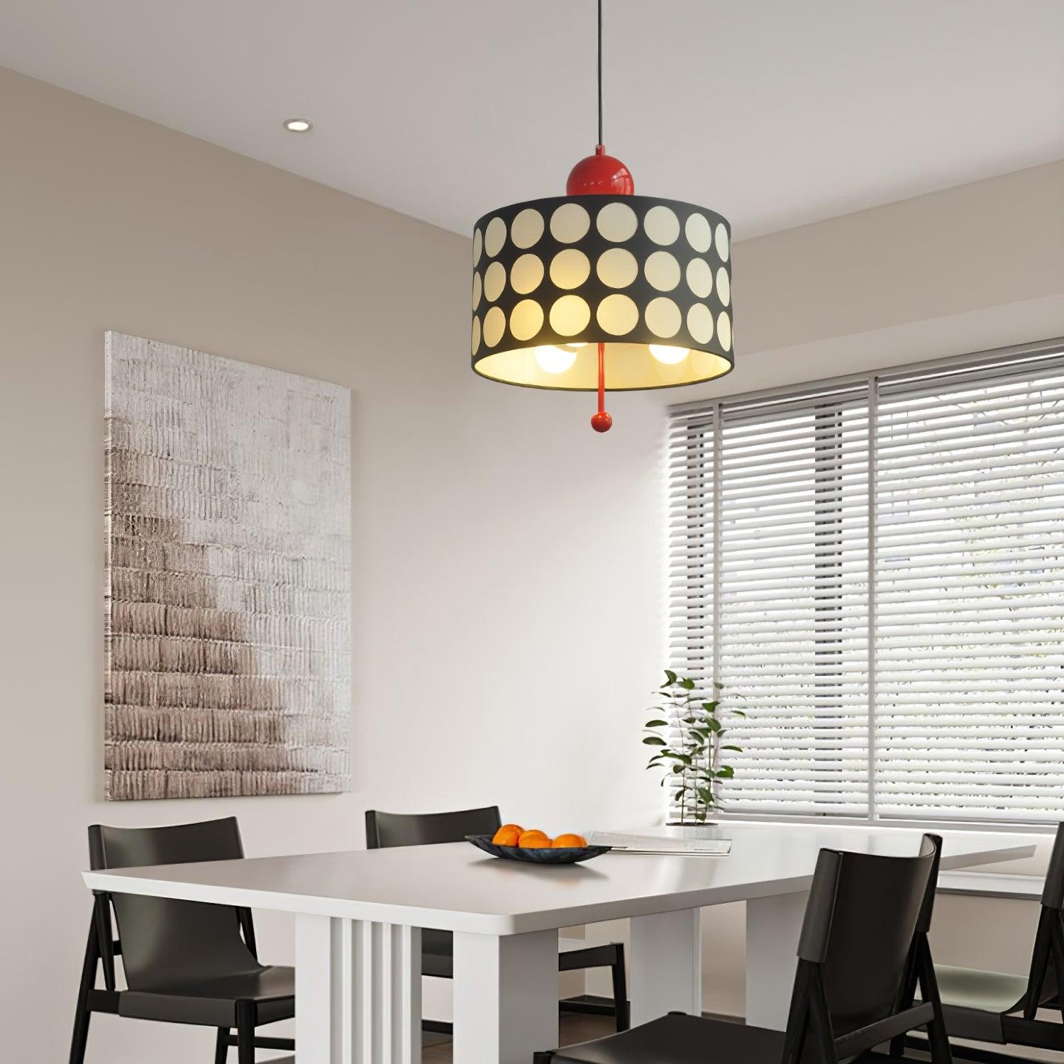 Polka Dot Lattice Pendant Lamp - French Vintage Light for Dining M165