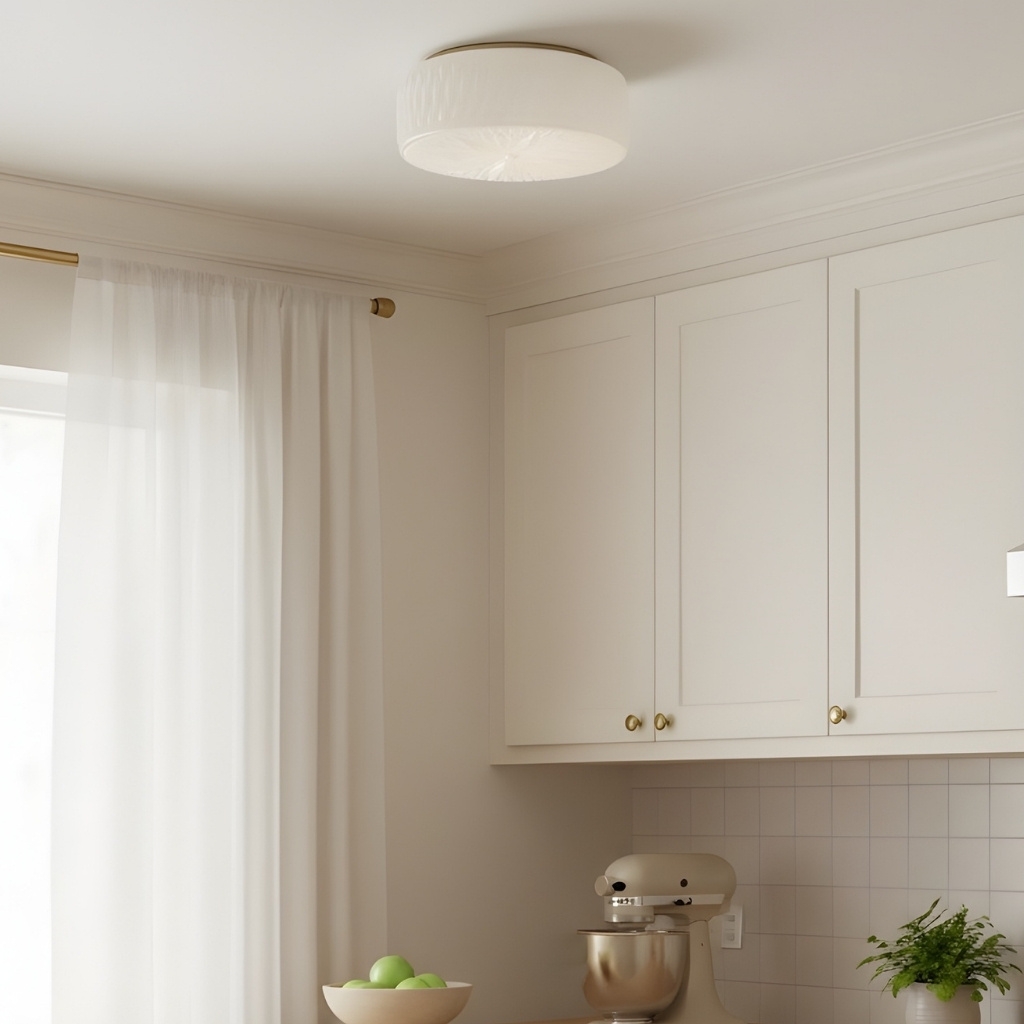 Mistaro Minimal Glass Ceiling Lamp - Flush Mount Design for Living Room and Bedroom T1121