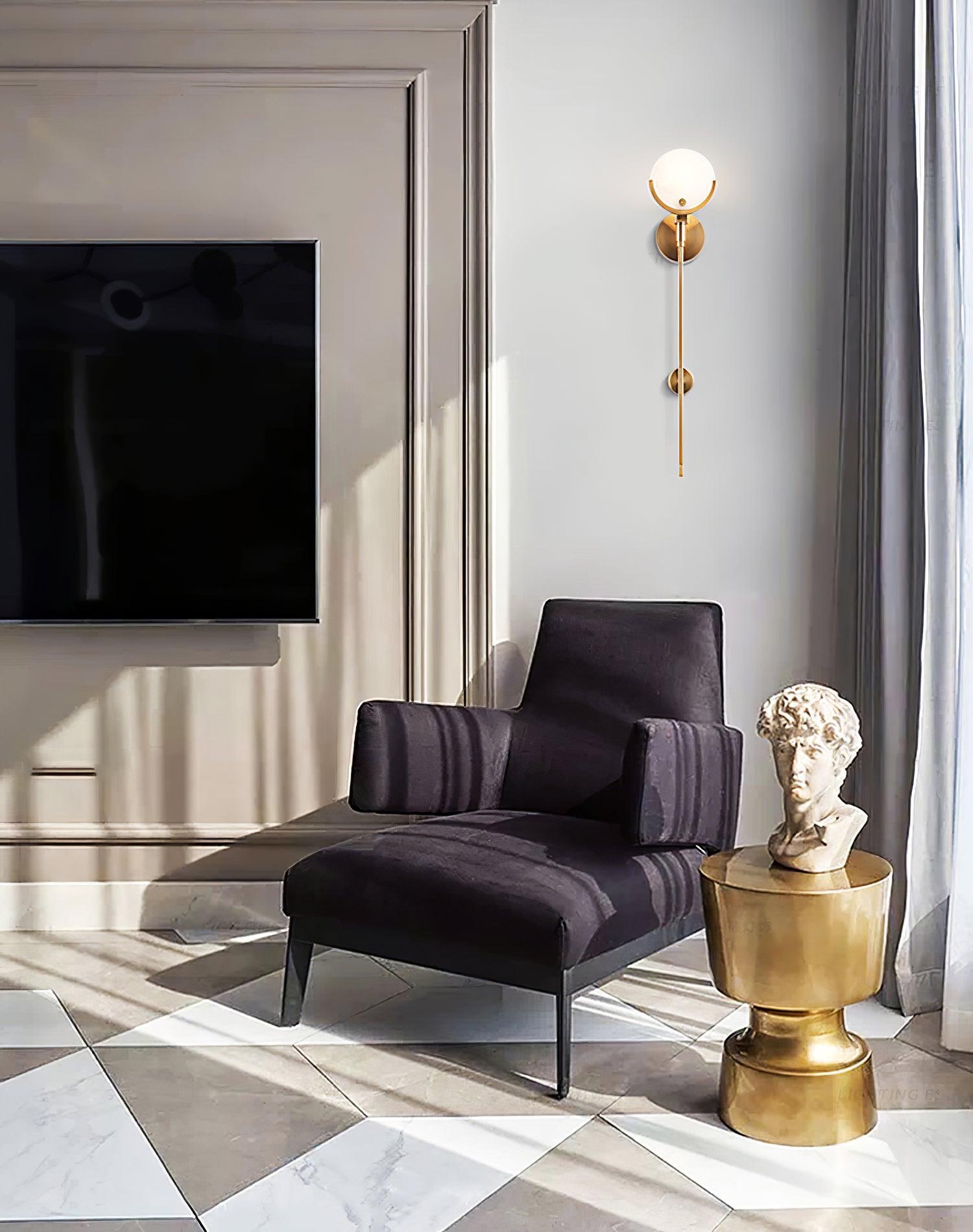 Ava Brass Alabaster Wall Lamp T1612