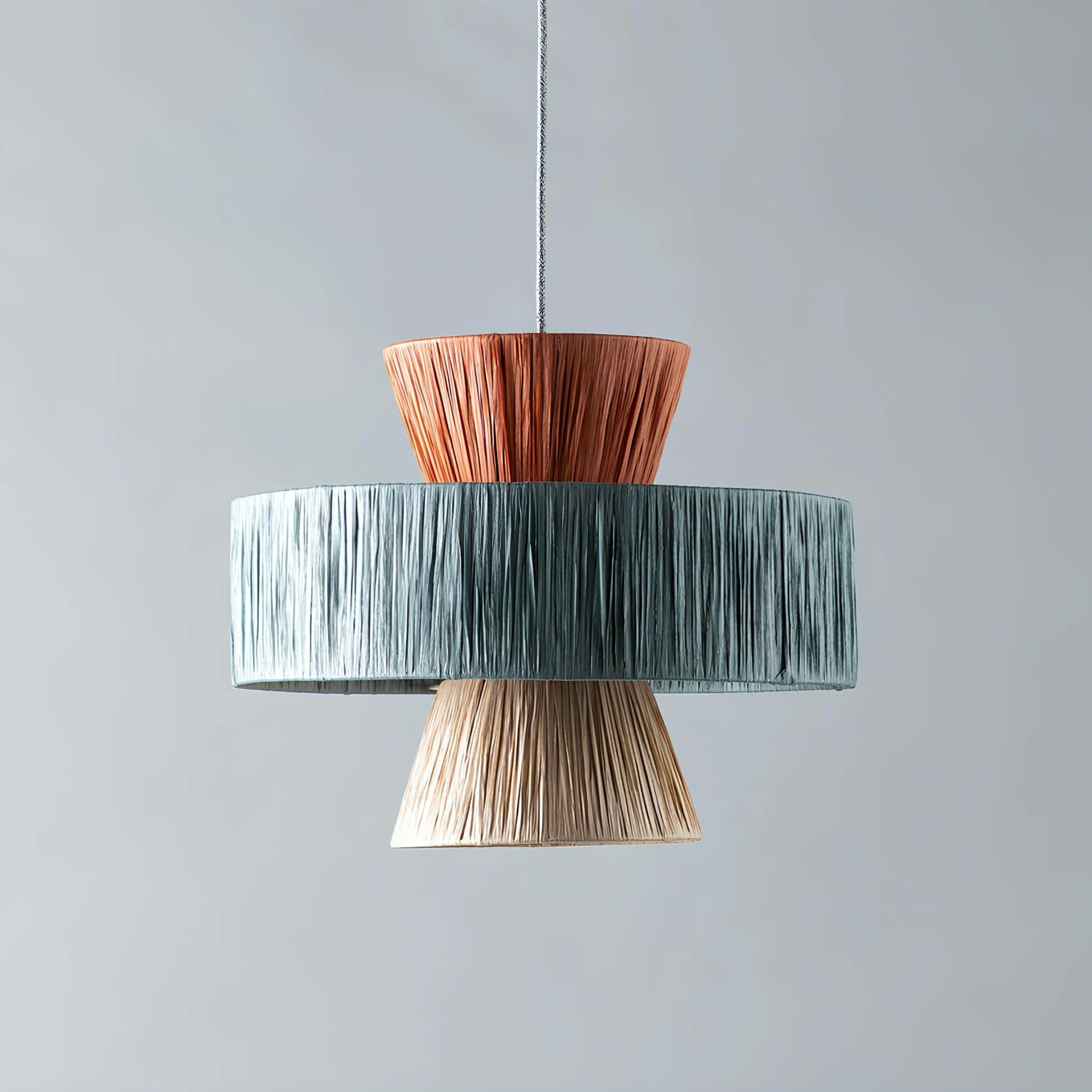 Handwoven Raffia Pendant Light – Boho Chic Natural Lighting S239