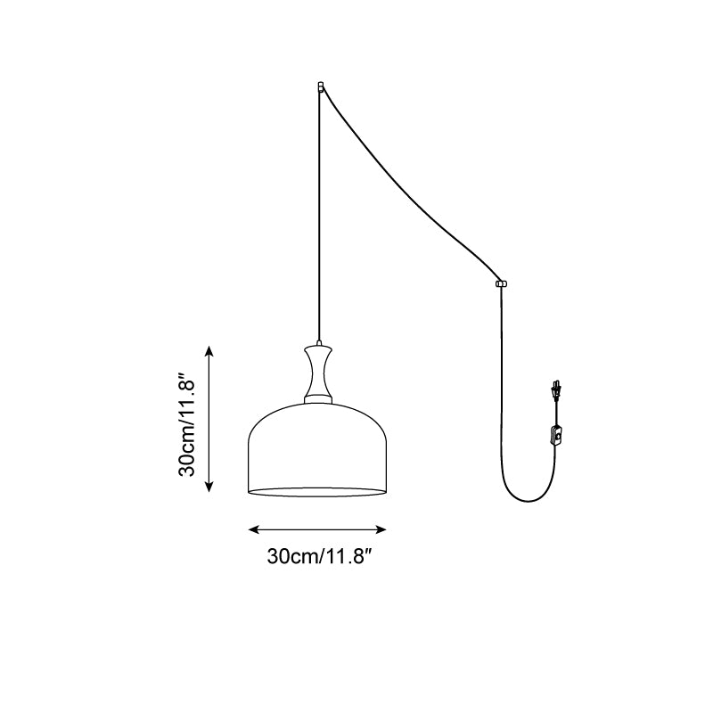 Lacey Glass Plug In Pendant Lamp T1338