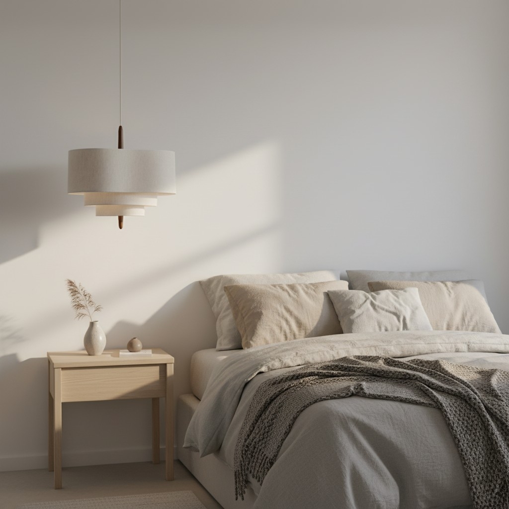 Softlume Layered Fabric Pendant Lamp - Sculptural Soft Shade Lamp for Home Ambient Lighting T1180