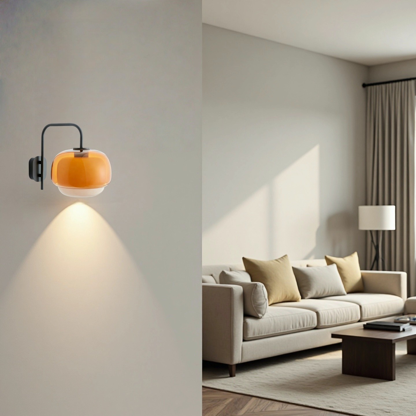 Multi-Layer Color Glass Wall Sconce with Black Metal Frame S237