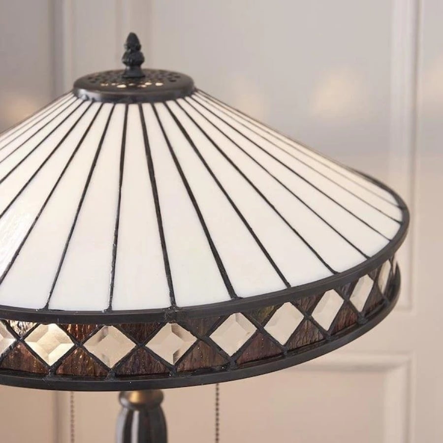 TF Fargo Geometric Glass Tiffany Lamp - Art Deco Table or Floor Light T643