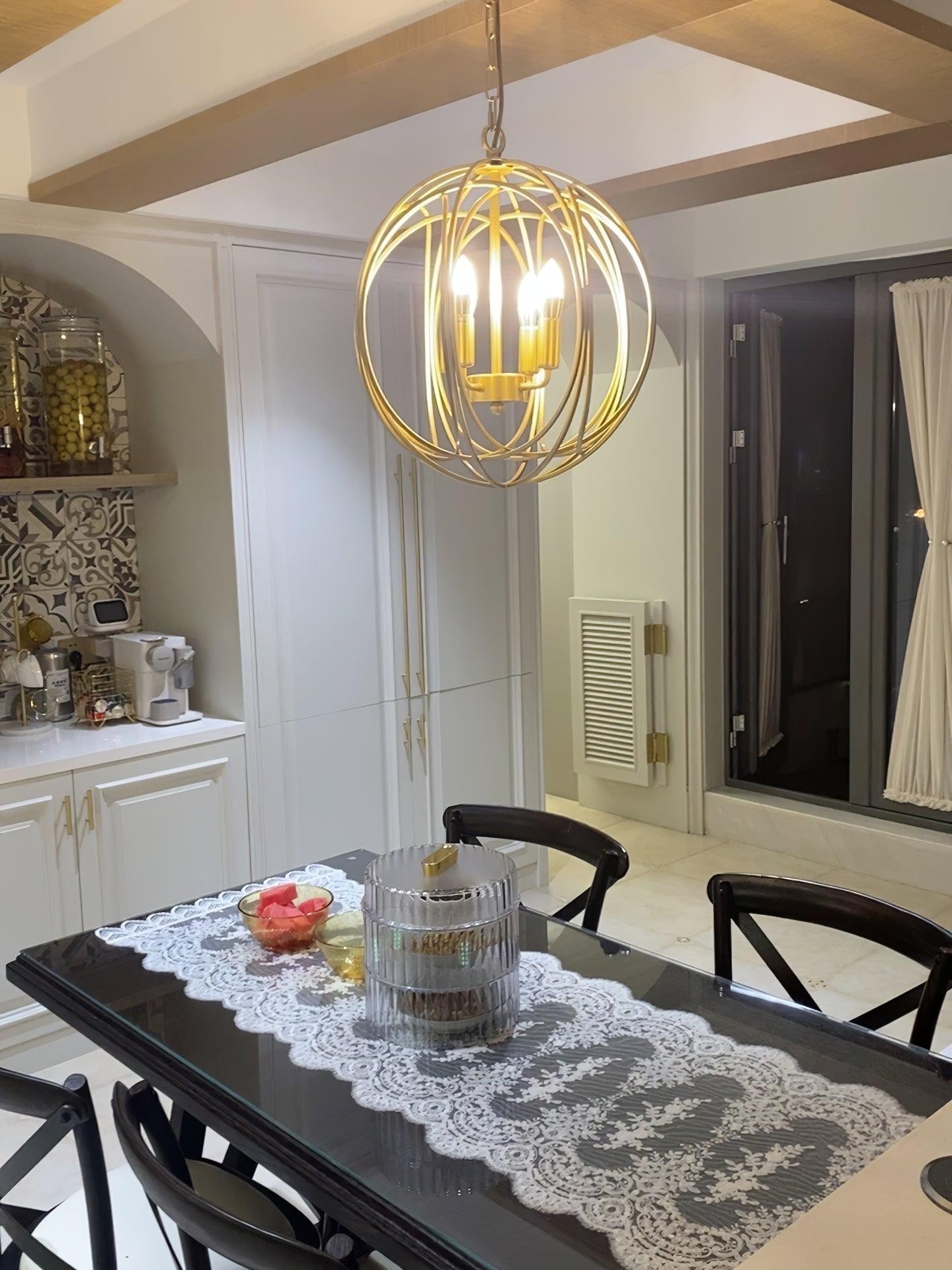 Hollow Metal Line Retro Pendant Light M526