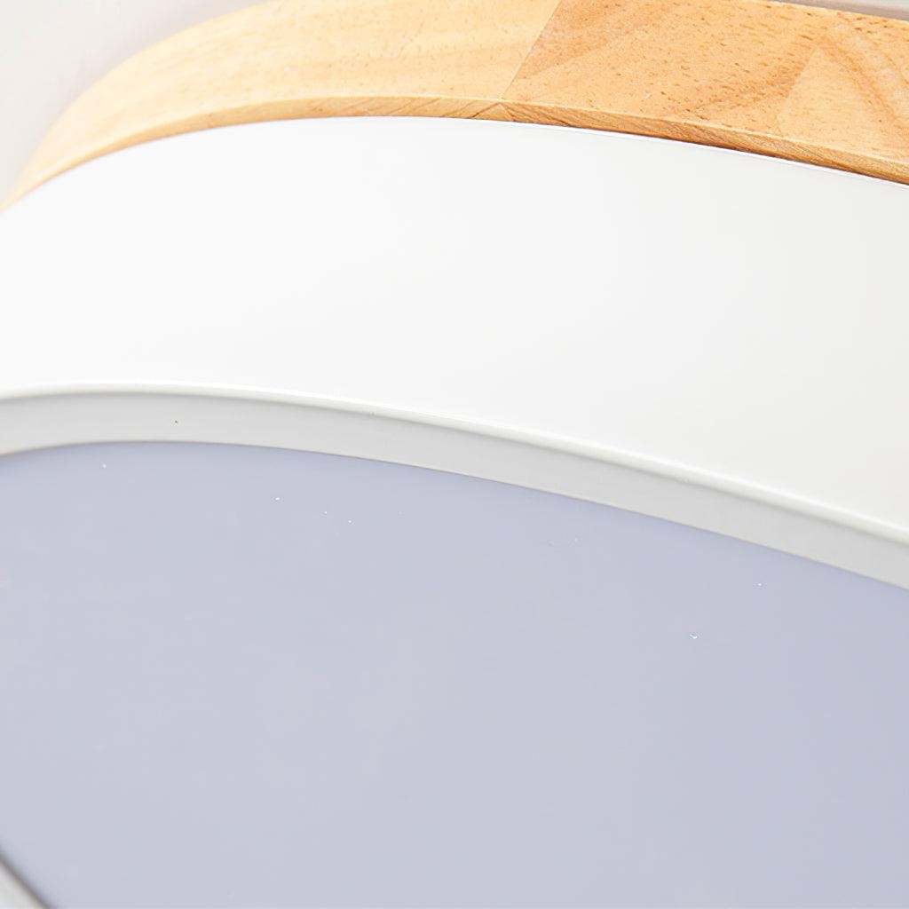 White Round Wooden Ceiling Lamp M197