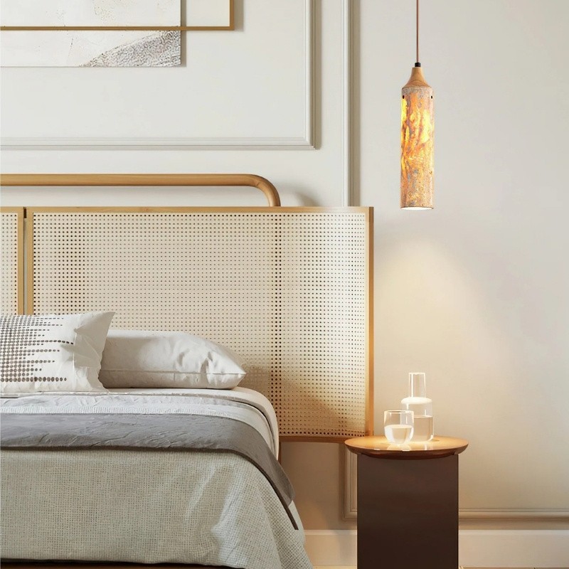Modern Wabi-Sabi Travertine Pendant Lamp for Minimalist Spaces S271