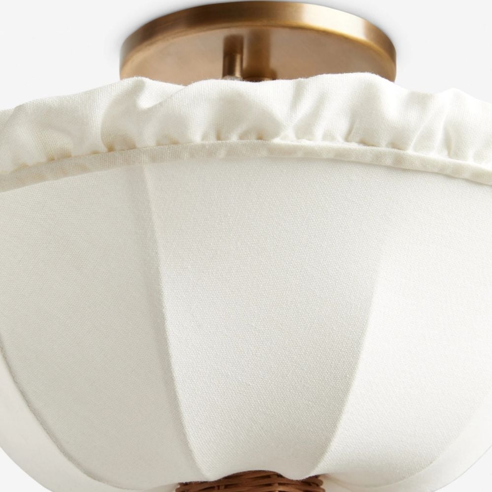 Wickara Fabric Woven Shade - Bohemian Flush Mount Ceiling Light T473