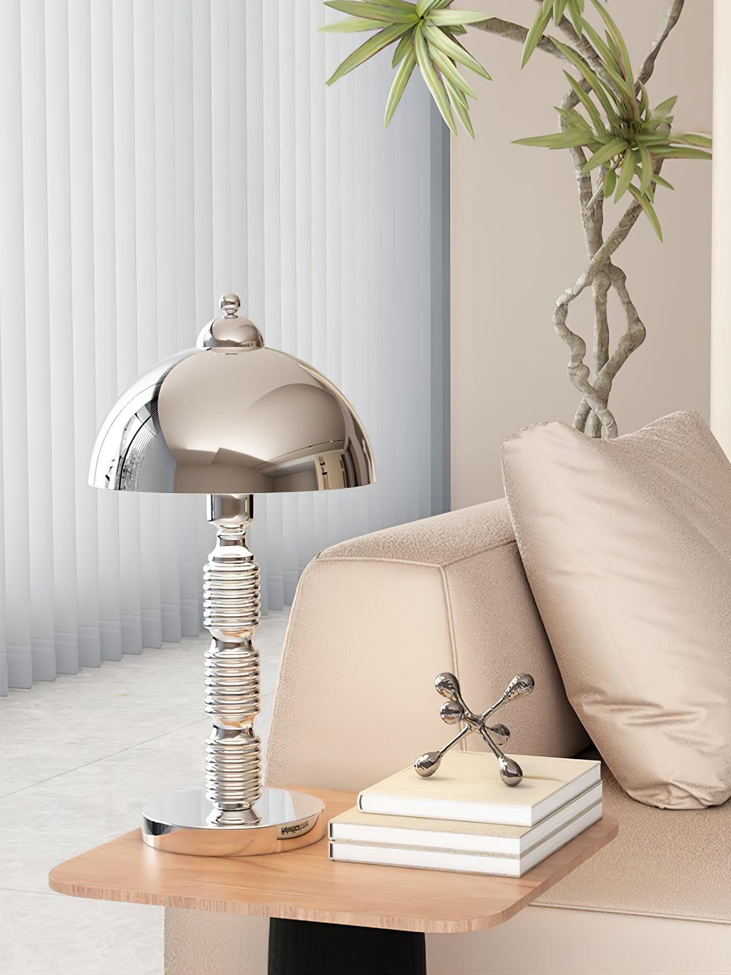 Nordic Iron Round Shade Pleated Base Table Lamp M260