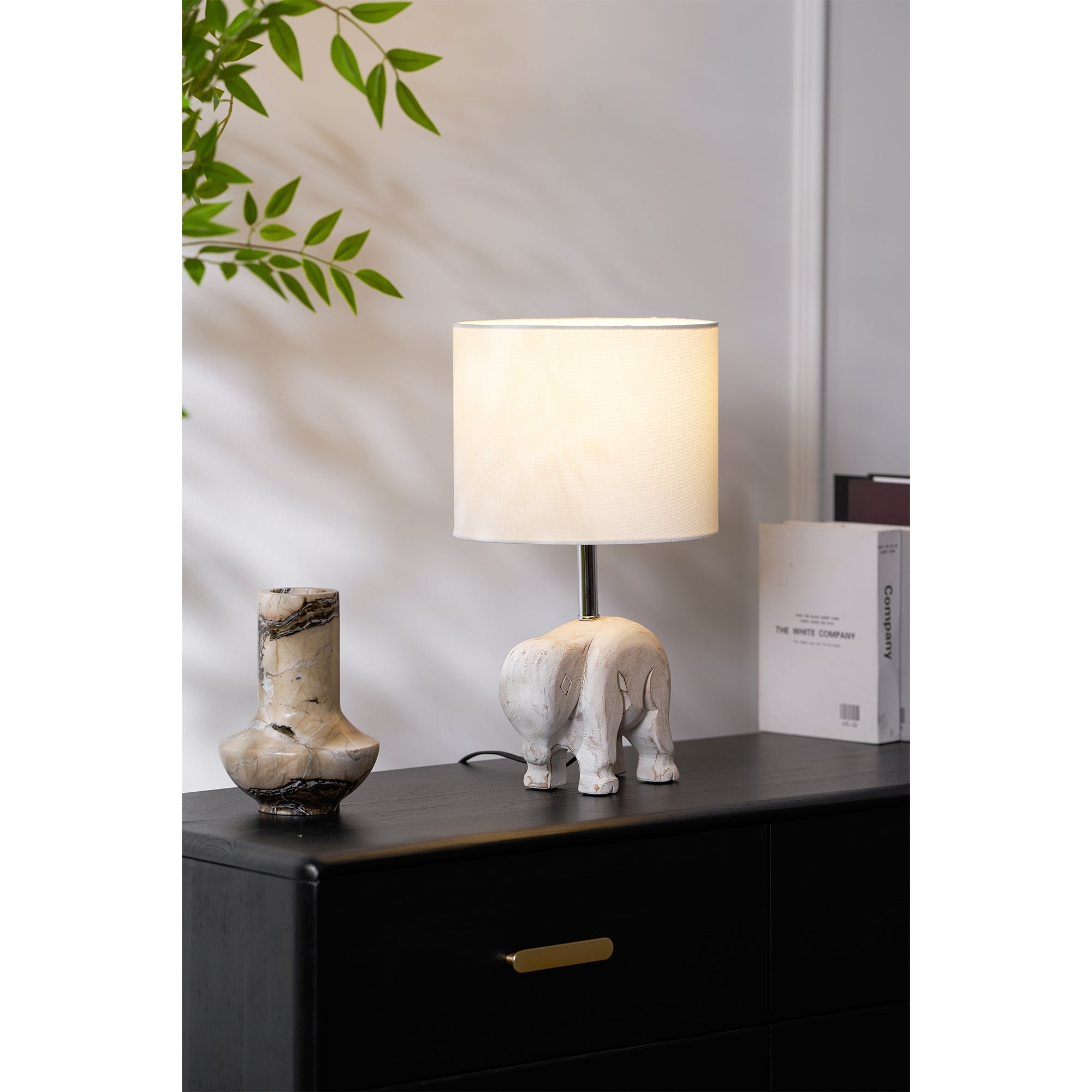 Carved Wood Animal Table Lamp T1745