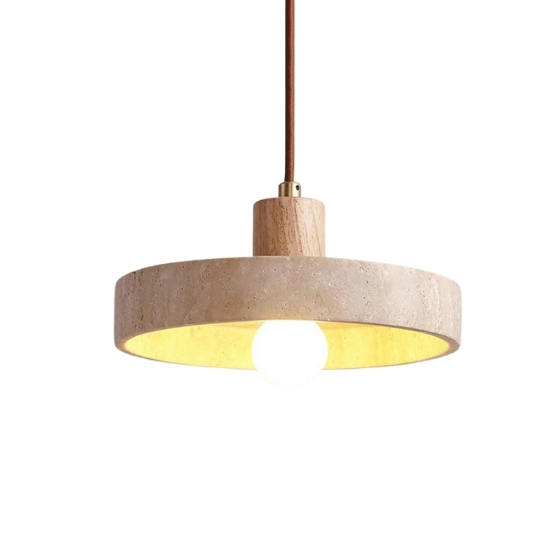 Elegant Wabi-Sabi Pendant Light with Natural Stone S266