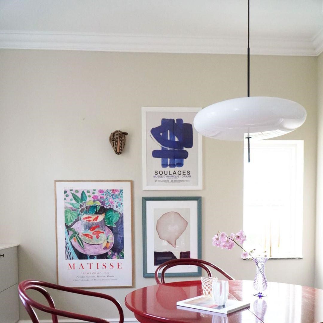 Modern Oval Pendant Light – Metal and Acrylic Pendant Lamp for Living Room
