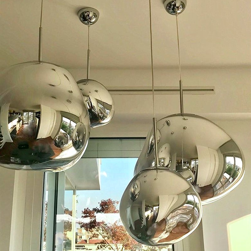 Glass Dynamic Pendant Light - Artistic Metallic Glow Pendant for Dining Area S54