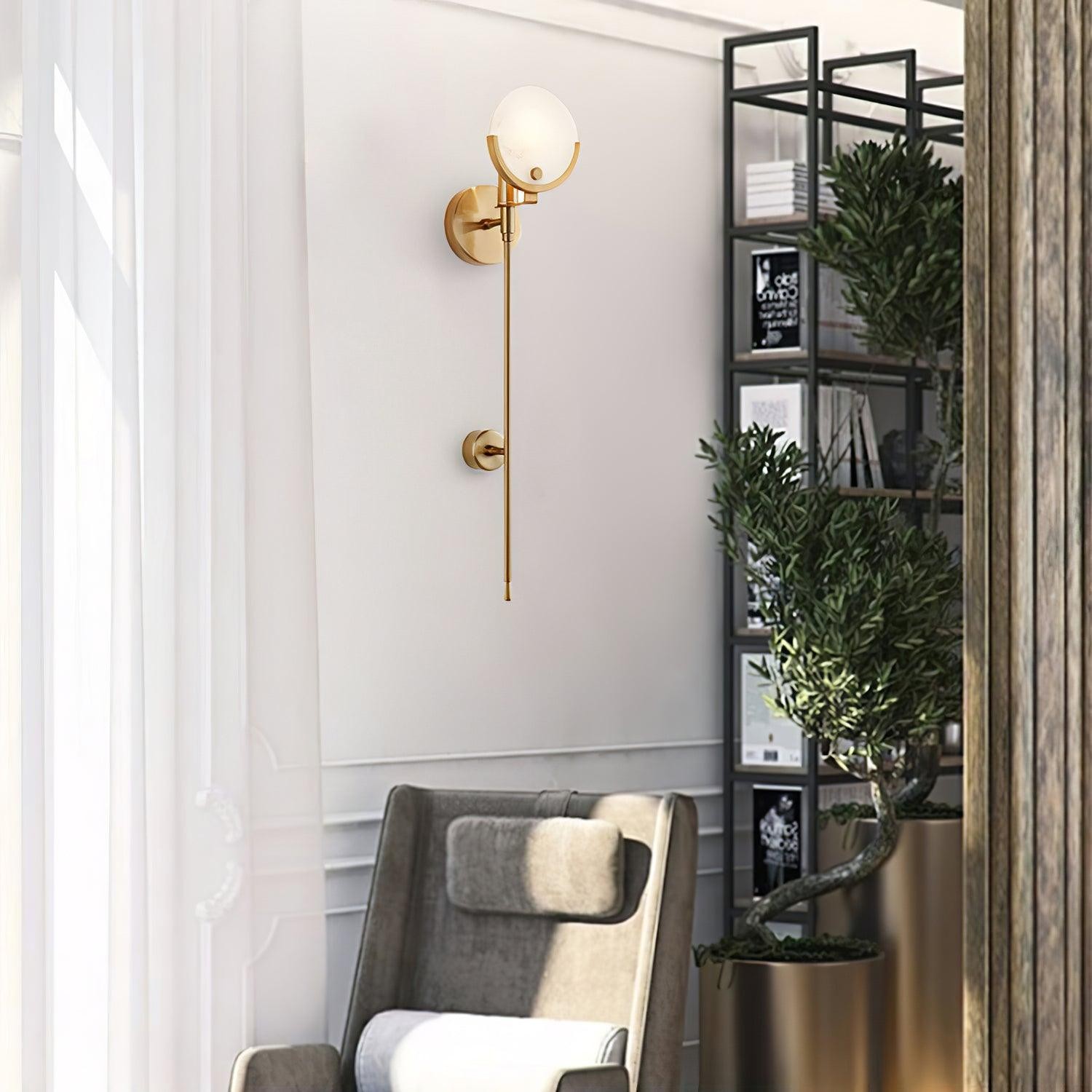 Metal Brass Spherical Bedroom Wall Lamp M573