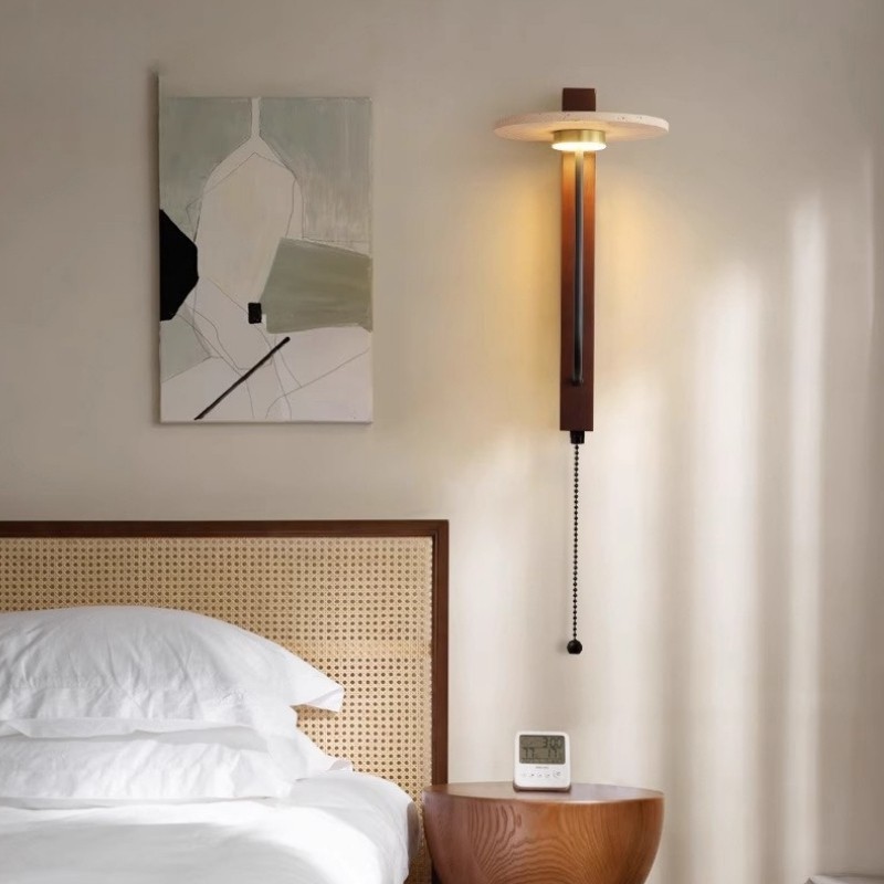 Retro Umbrella LED Wall Light with Solid Wood - Warm Accent Lighting S329