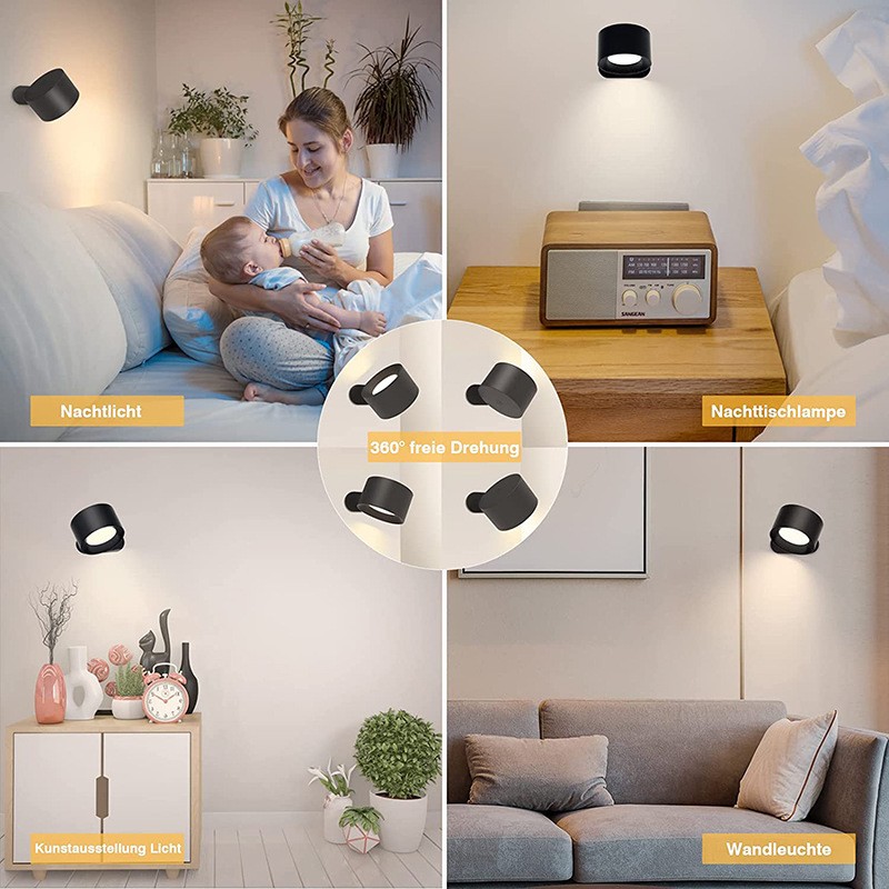 Wireless Rotatable LED Bedside Reading Wall Lamp S58