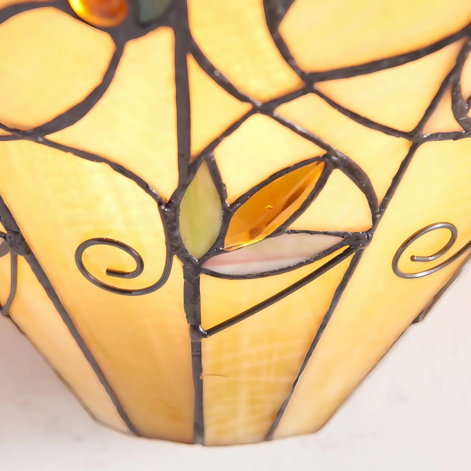 TF Jamelia Art Nouveau Wall Light with Bevelled Glass Shade - Metal Glass Fixture for Hallway or Bedroom T1013