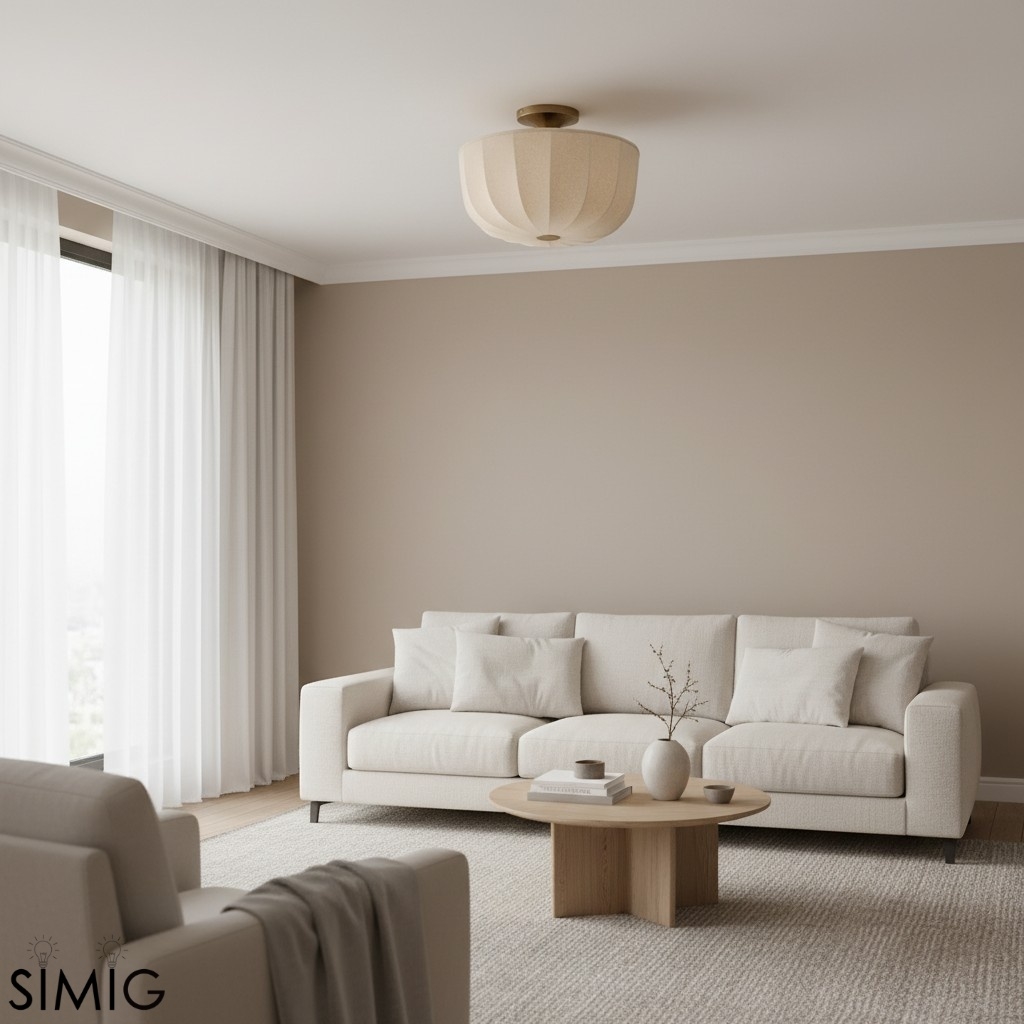 Loomis Textured Fabric Light - Vintage Flush Mount for Living Rooms T480
