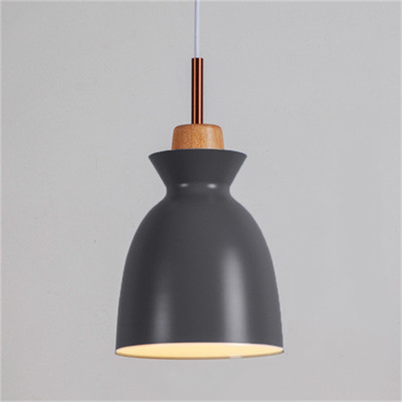 MULTI Scandinavian Metal Wood Macaroon Pendant Light for Bedroom S32