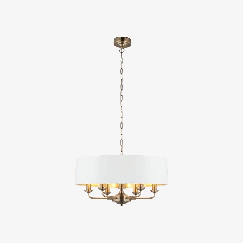 Tela Pendant - Elegant Linen Shades and Classic Dining Room Lighting T667