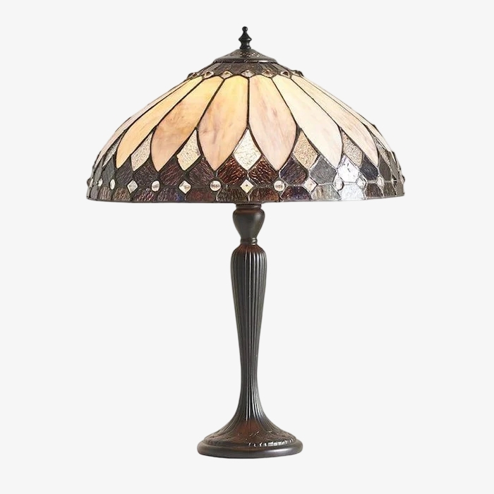 TF Brooklyn Tiffany Lamp Stained Glass Mosaic Table Lamp - Classic Art Deco Style for Living Room T1021