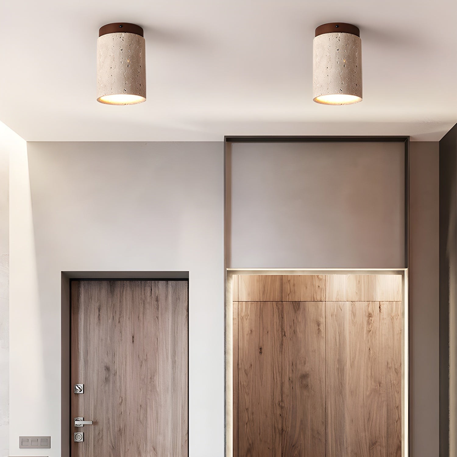 Marble Travertine Column Ceiling Lamp M405