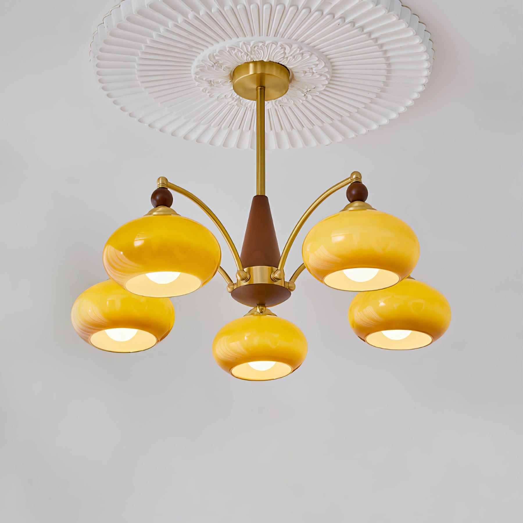 Vintage Multihead Persimmon Chandelier M325