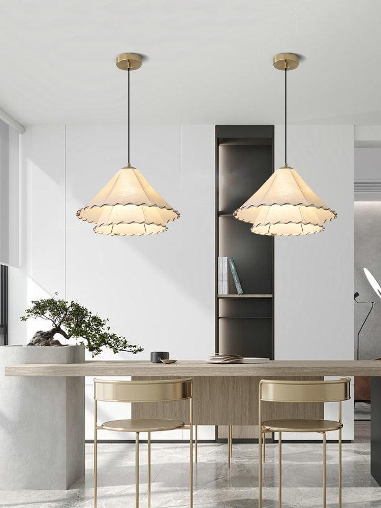 Vinatge Lotus Leaf Fabric Pendant Light M243