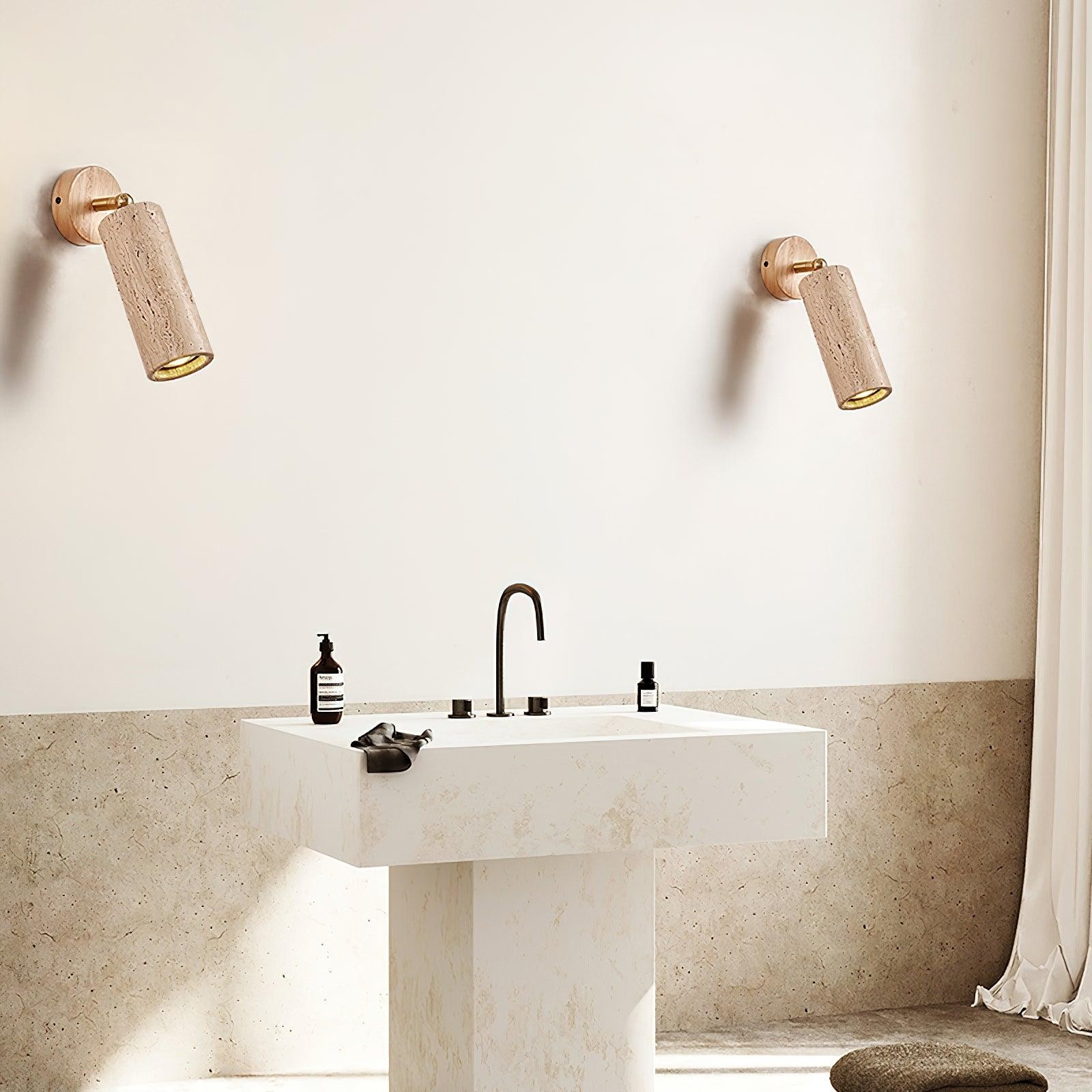Travertine Walnut Spotlight Wall Lamp for Reading Work M40