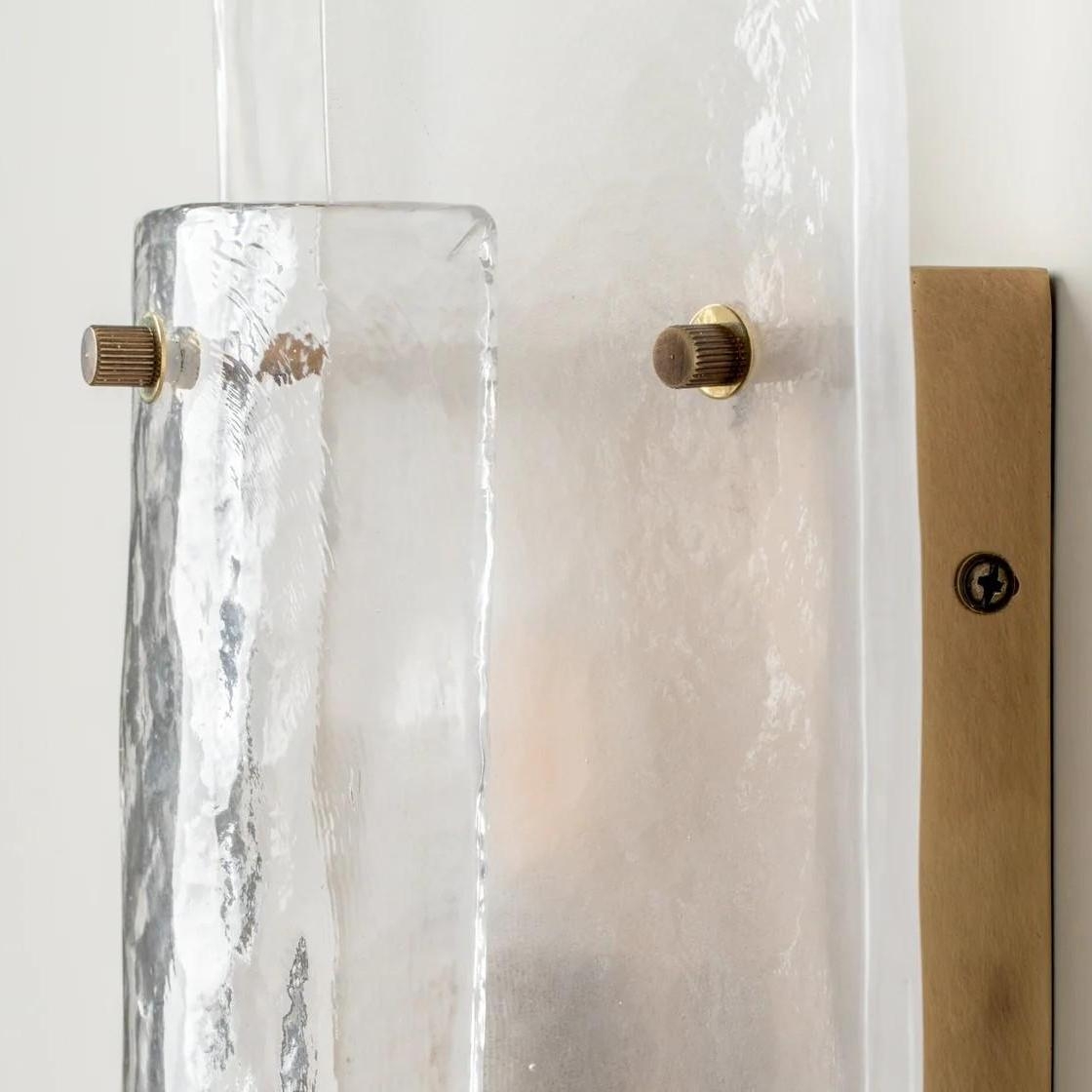 Velora Sculpted Textured Glass Wall Light - Luxe Style for Entryway T1185