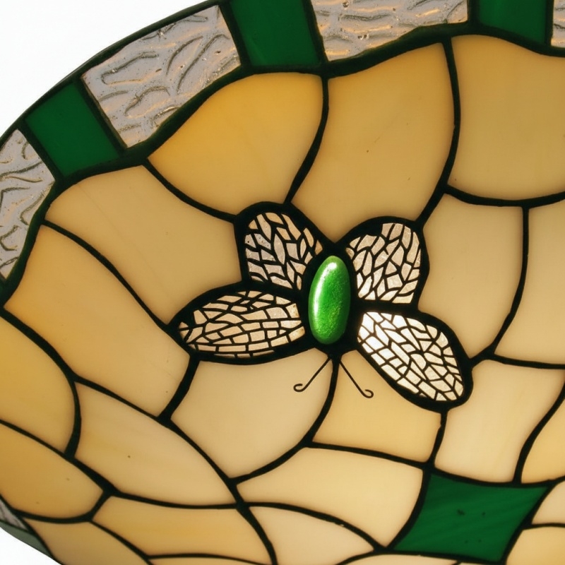 TF Butterfly Pendant Lamp - Decorative Stained Glass Pendant Light for Bedroom or Entryway T832